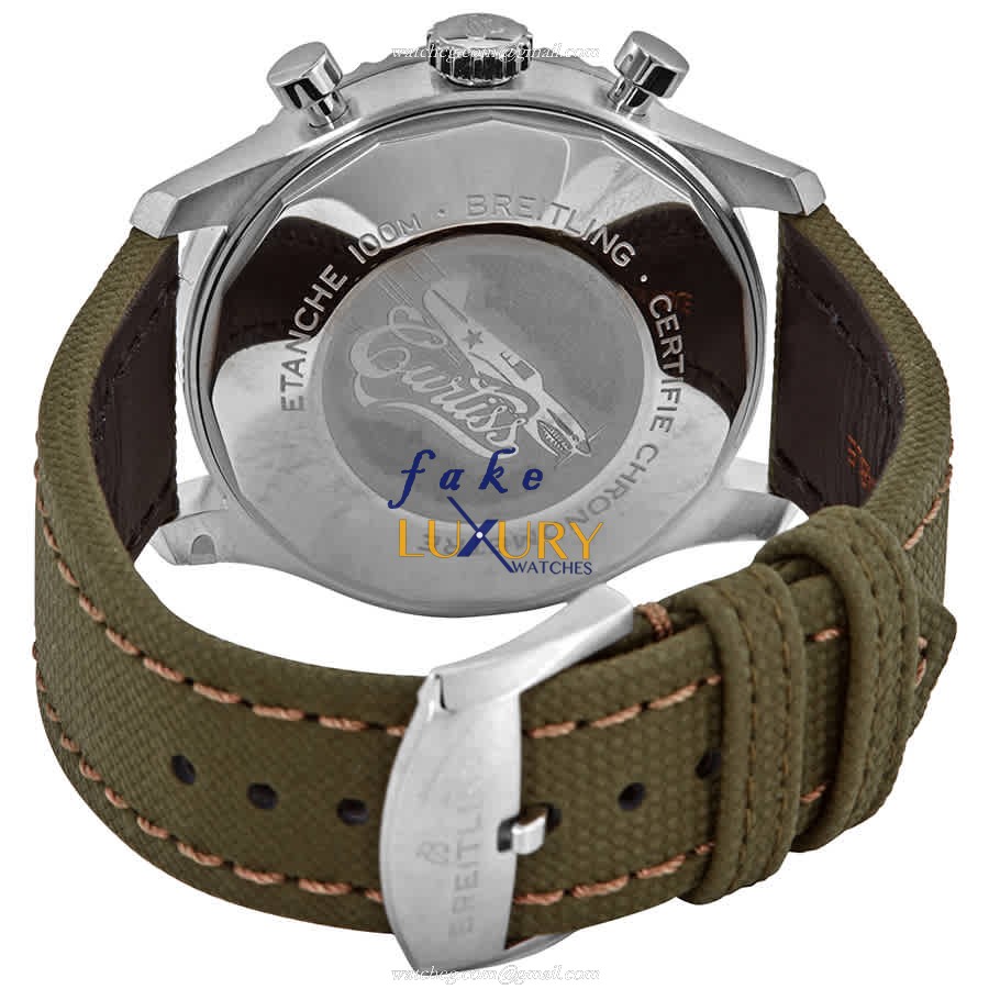 Breitling A133161A1L1X1 Aviator 8 Replica Watch With Green Dial, Automatic Movement, Steel Case - Image 3