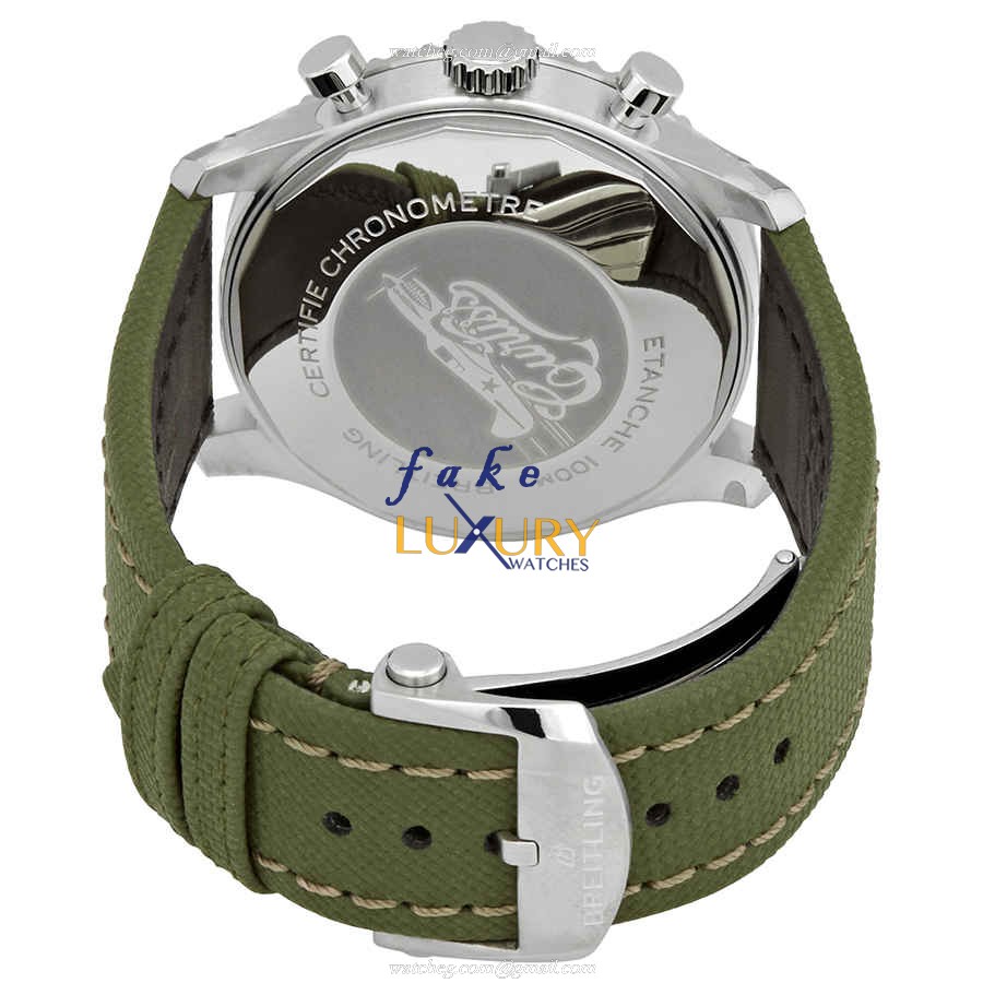 Breitling A133161A1L1X2 Replica Watch, Green Dial, Steel Case, Automatic Movement, Canvas Strap - Image 3