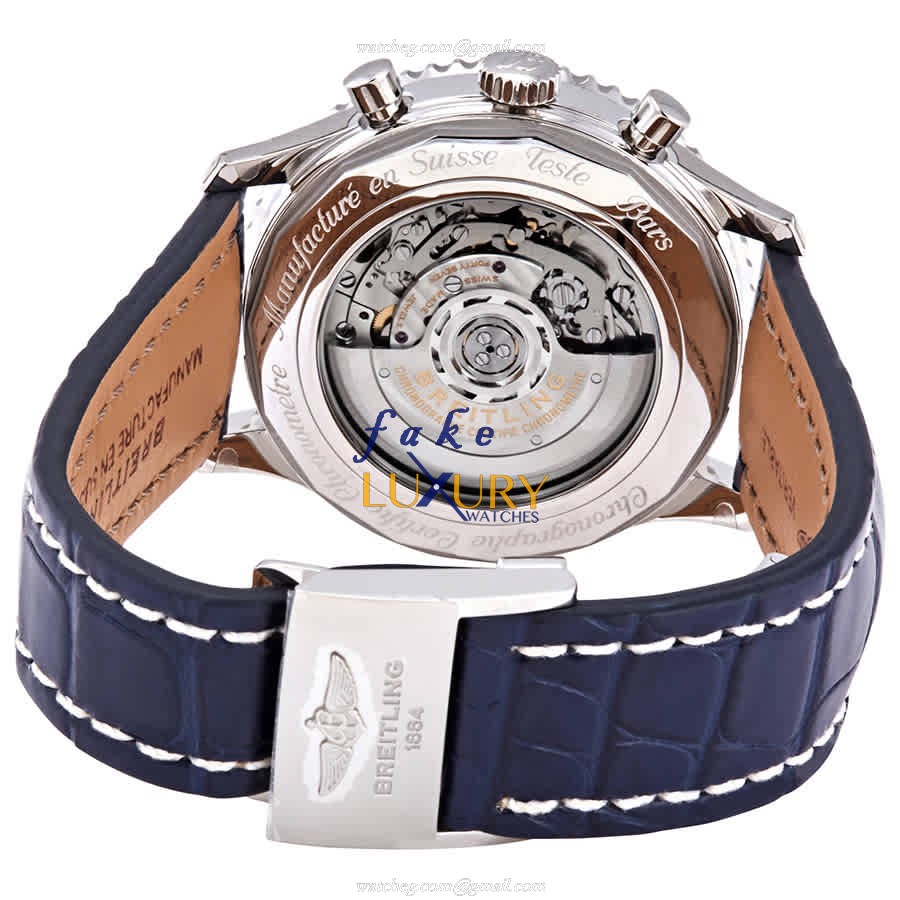 AB0127211C1P2 - Breitling Navitimer 1 Automatic Replica Watch Blue Dial Alligator Strap - Image 3