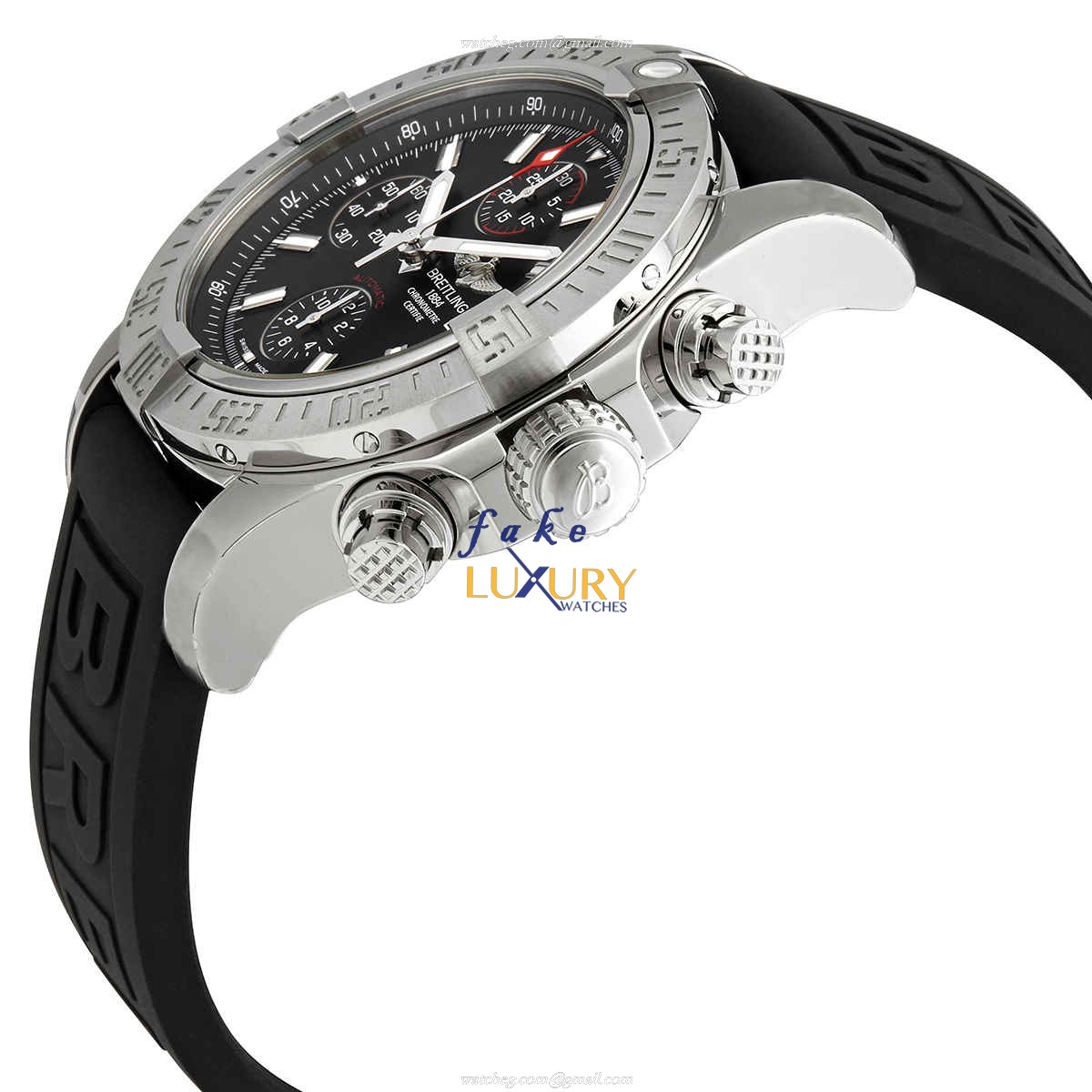 A13381111B1S2 - Breitling Avenger II Replica Watch - Automatic Black Dial Rubber Strap - Image 2