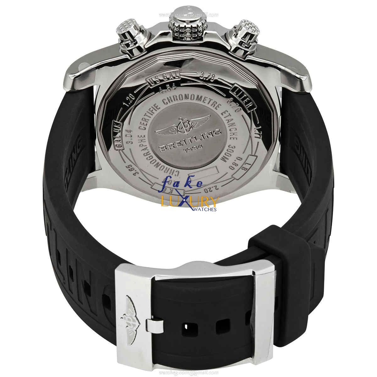 A13381111B1S2 - Breitling Avenger II Replica Watch - Automatic Black Dial Rubber Strap - Image 3