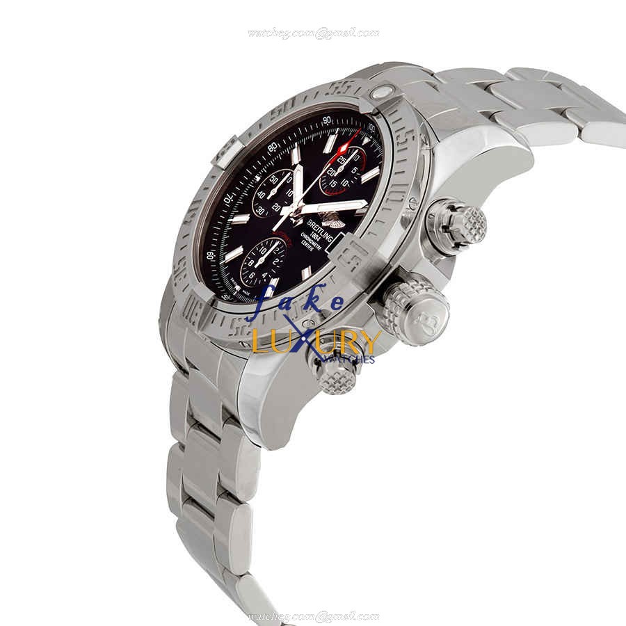 Breitling A13381111B1A1 Avenger II Replica Watch, Black Dial, Steel Bracelet, Automatic - Image 2