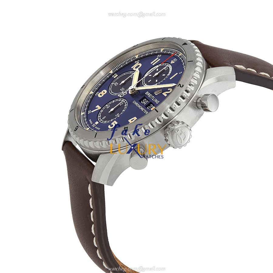Breitling A13316101C1X2 AVIATOR 8 Replica Watch, Blue Dial, Brown Cowhide Strap - Image 2