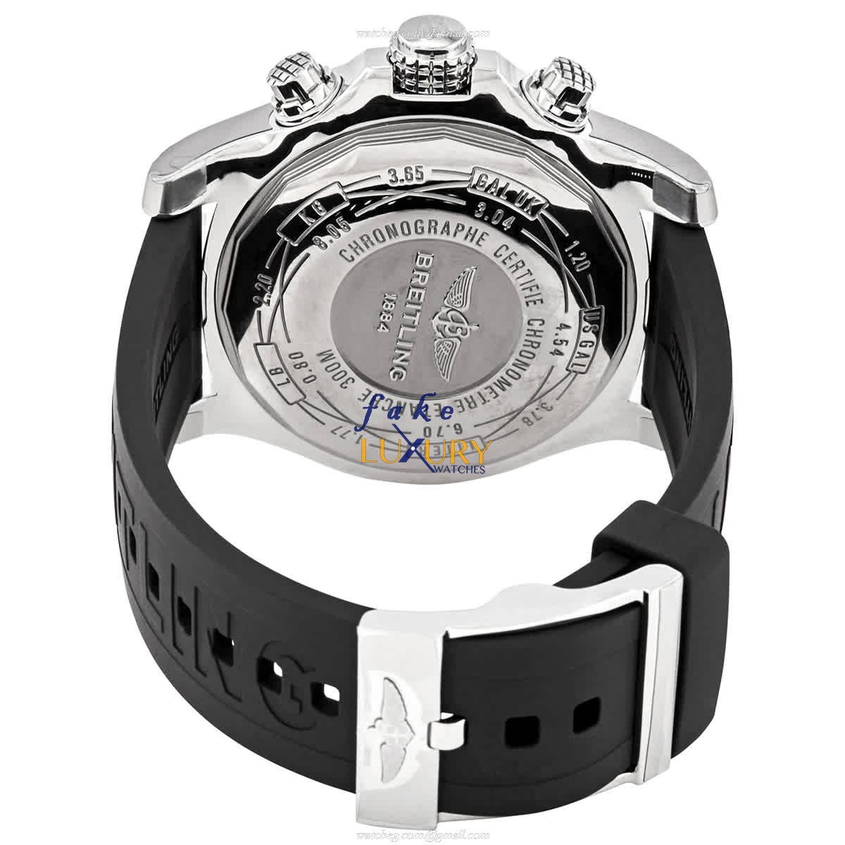 A13371111B1S2 - Breitling Avenger II Replica Watch - Automatic - Black Dial Rubber Strap - Image 3