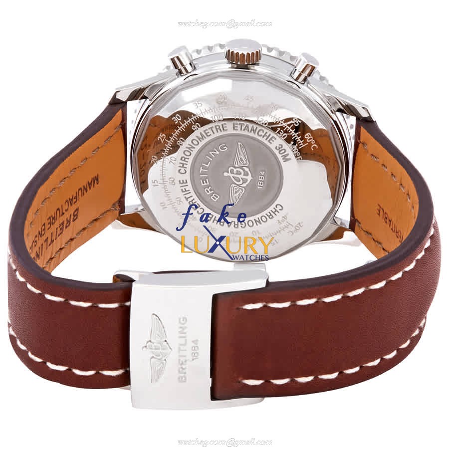Breitling A13324121G1X3 Navitimer 1 Replica Watch, Silver Dial, Steel Case, Brown Leather Strap - Image 3