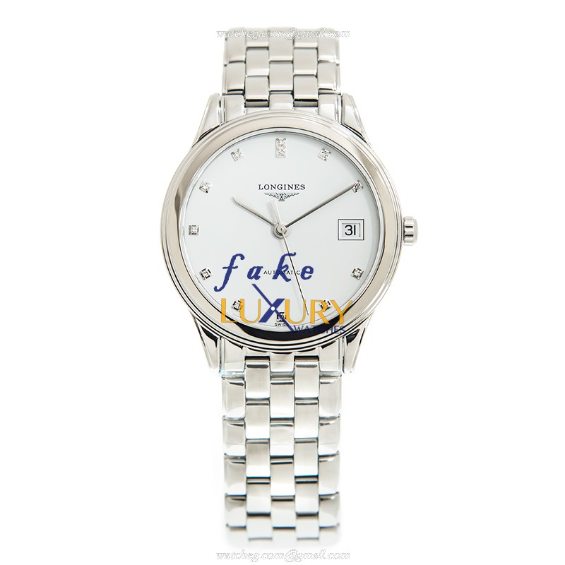 Longines L4.774.4.27.6 FLAGSHIP Automatic Stainless Steel Replica Watch - Swiss Movement, White - Image 2