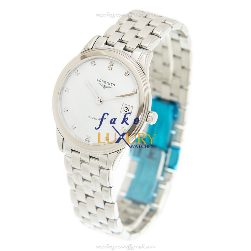 Longines L4.774.4.27.6 FLAGSHIP Automatic Stainless Steel Replica Watch - Swiss Movement, White - Image 3