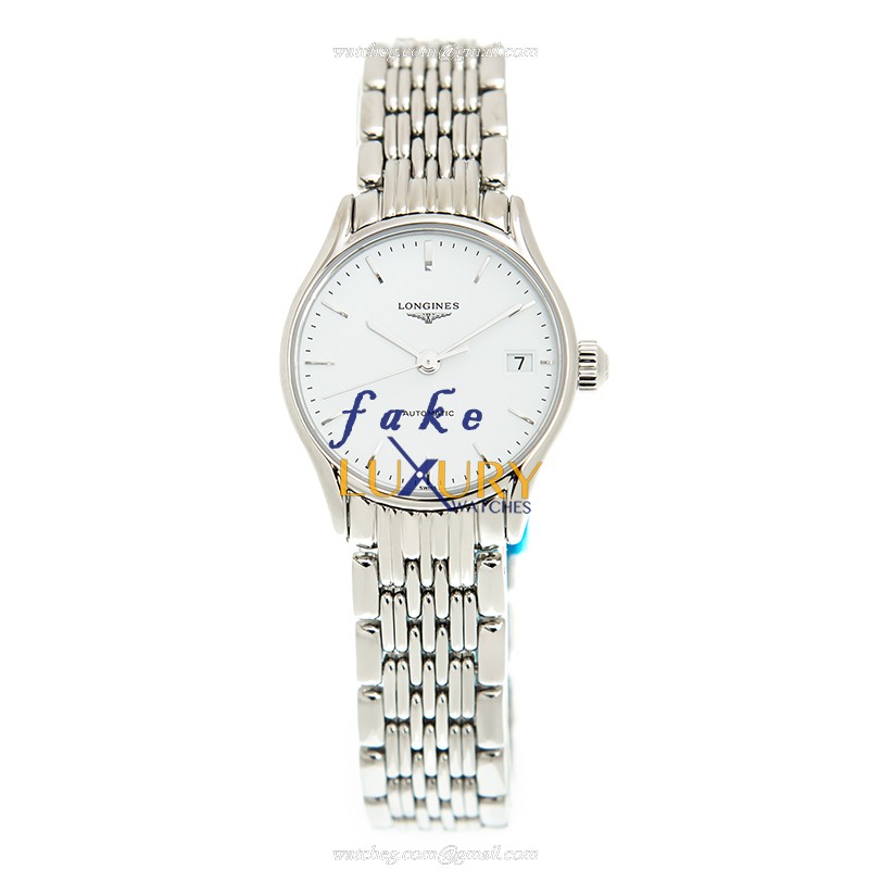 Longines L4.360.4.12.6 Replica Watch, White Dial, Silver Stainless Steel, Automatic, 25mm - Image 2
