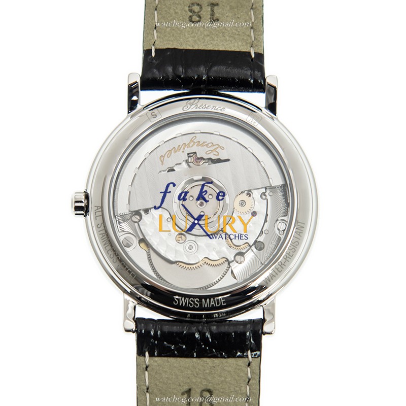 Longines Presence L4.821.4.11.2 Automatic Stainless Steel White Dial Alligator Strap Replica Watch - Image 3