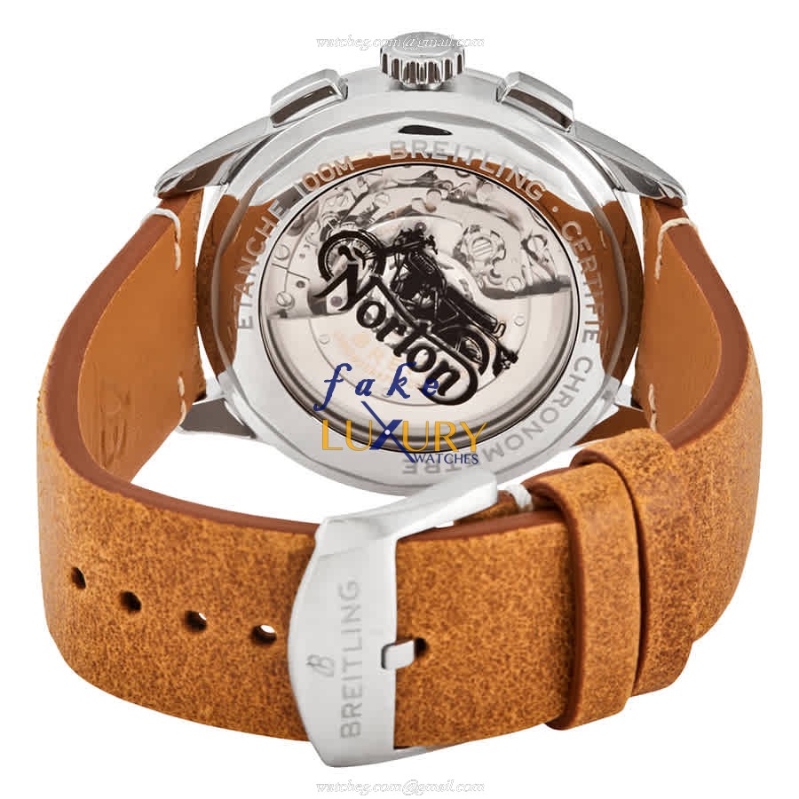 AB0118A21B1X2 - Breitling Premier Replica Watch Automatic Black Dial Brown Leather - Image 3