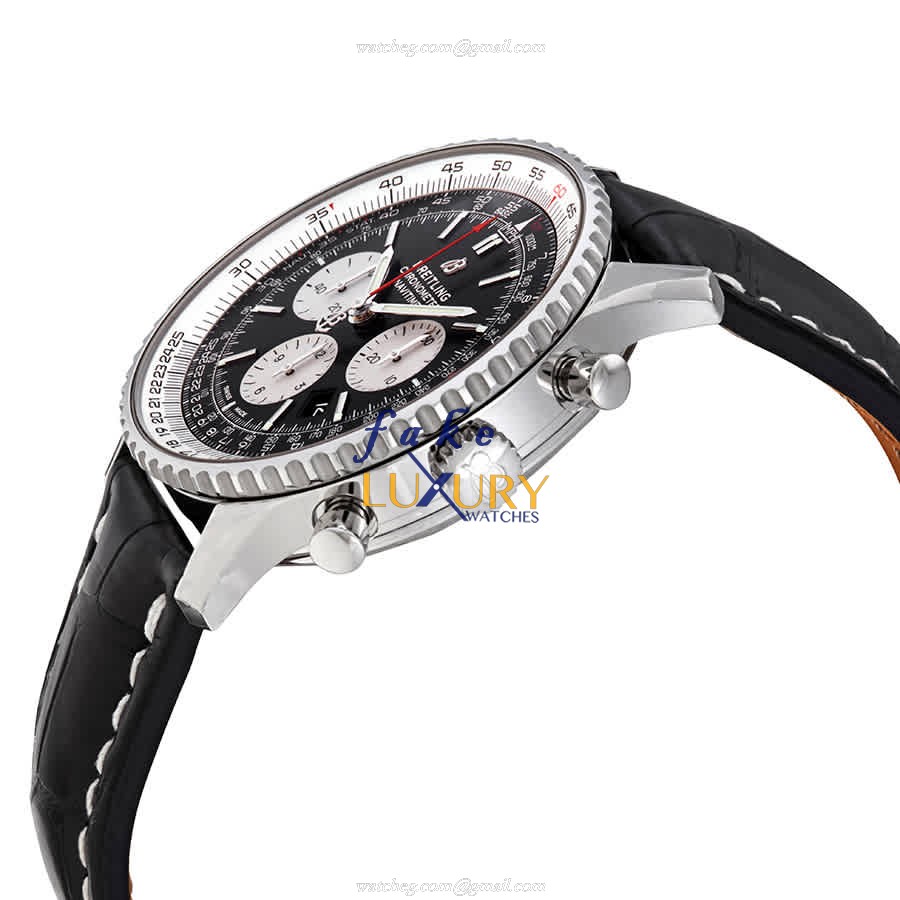 Breitling AB0127211B1P2 Navitimer 1 Automatic in Steel on Black Alligator | 15202ST.OO.1240ST.01 - Image 2