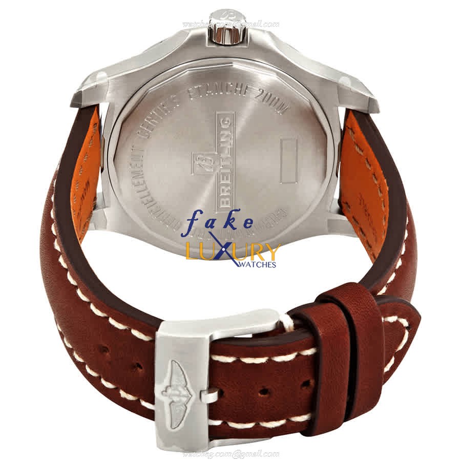 Breitling Challenger Series A17313101F1X2 Replica Watch with a Gray Dial on a Brown Cowhide Strap - Image 3