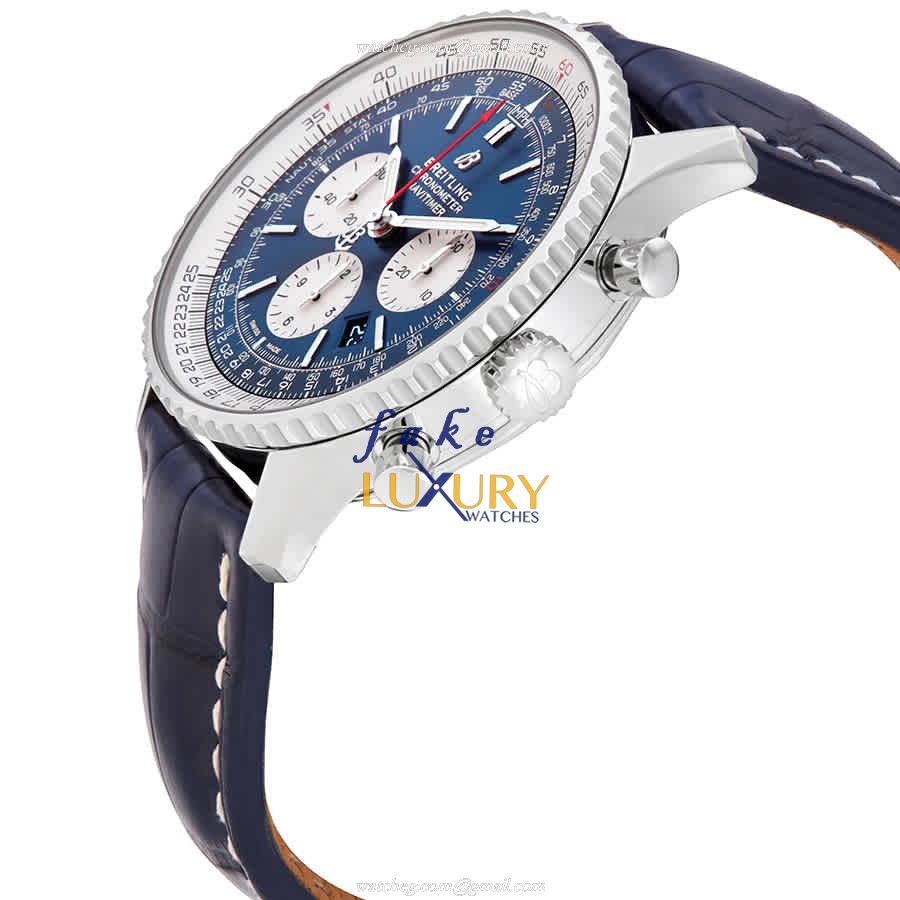 AB0127211C1P1 - Breitling Navitimer 1 Replica Watch - Automatic Blue Dial Alligator Strap - Image 2