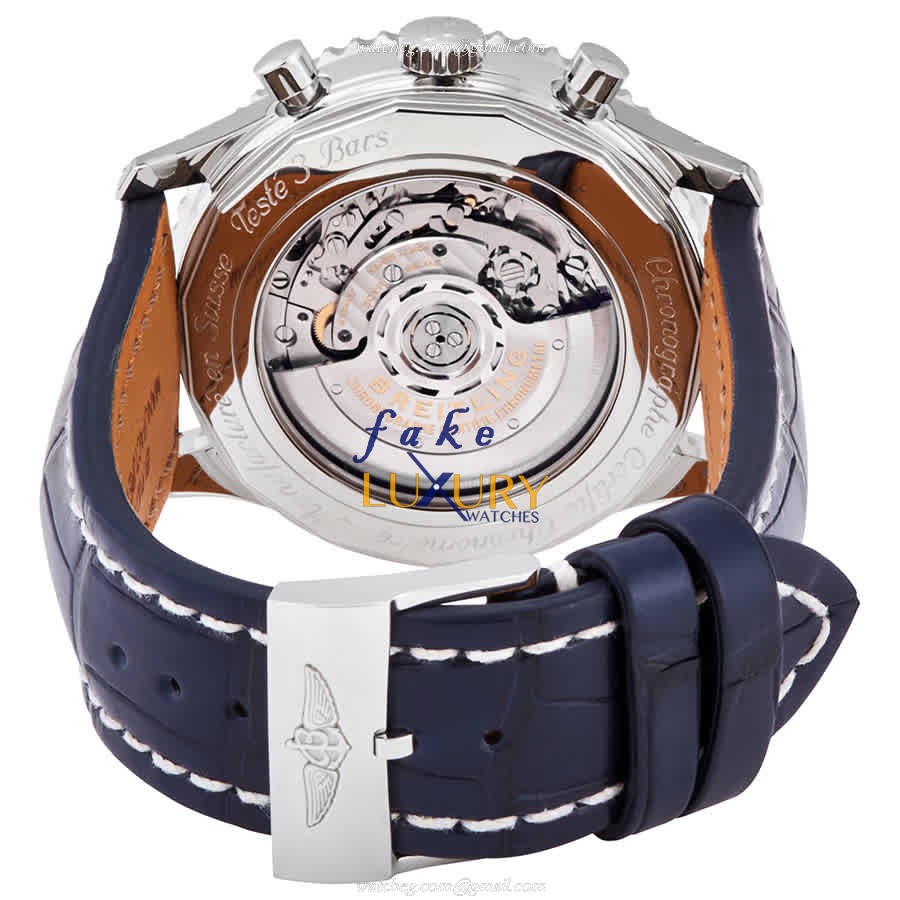 AB0127211C1P1 - Breitling Navitimer 1 Replica Watch - Automatic Blue Dial Alligator Strap - Image 3