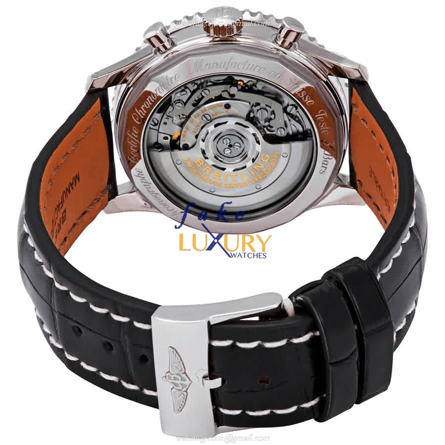Breitling AB0121211B1P1 Navitimer 1 Replica Watch, Black Dial, Steel Case, Yellow Alligator Strap - Image 3