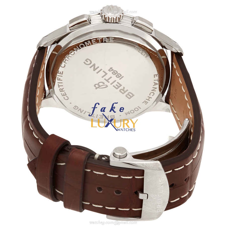 Breitling Premier A13315351C1P1 Replica Watch With Blue Dial, Brown Alligator Strap, Stainless - Image 3