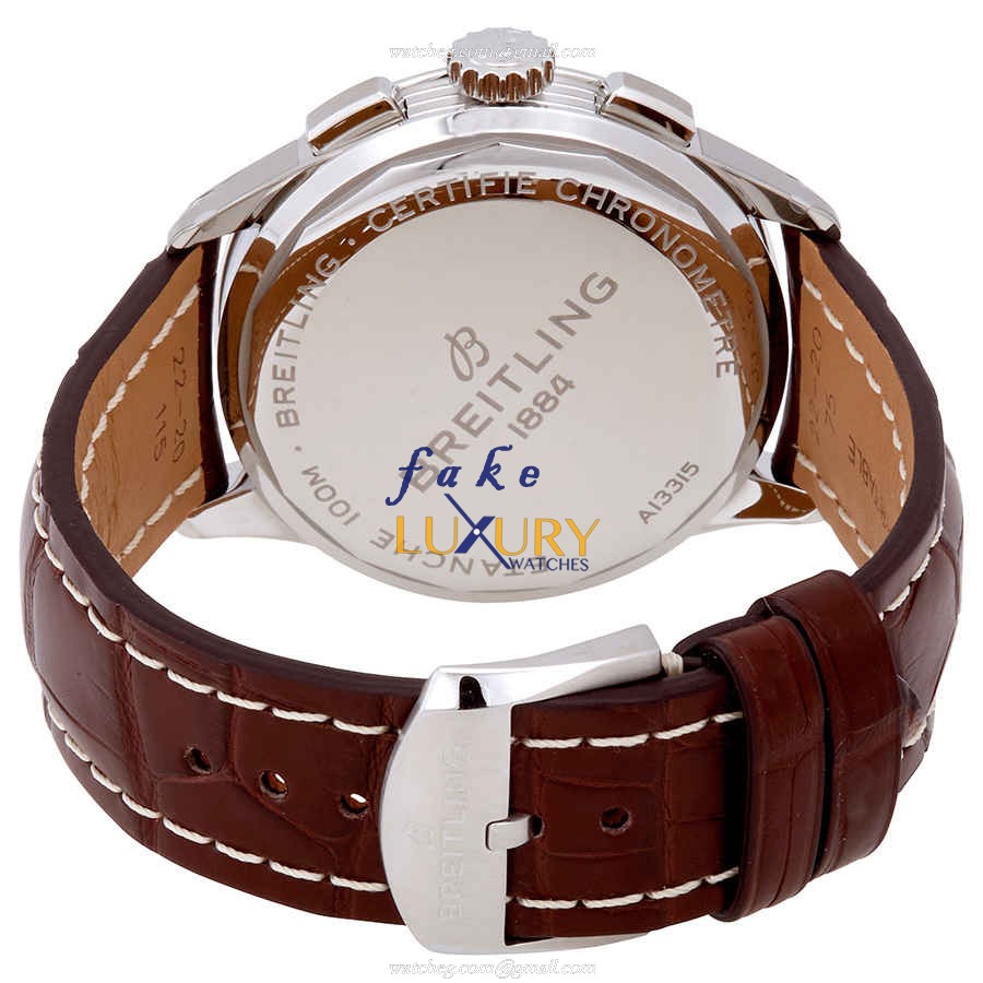 Breitling Premier A13315351C1P2 Replica Watch, Automatic, Blue Dial, Brown Alligator Strap - Image 3