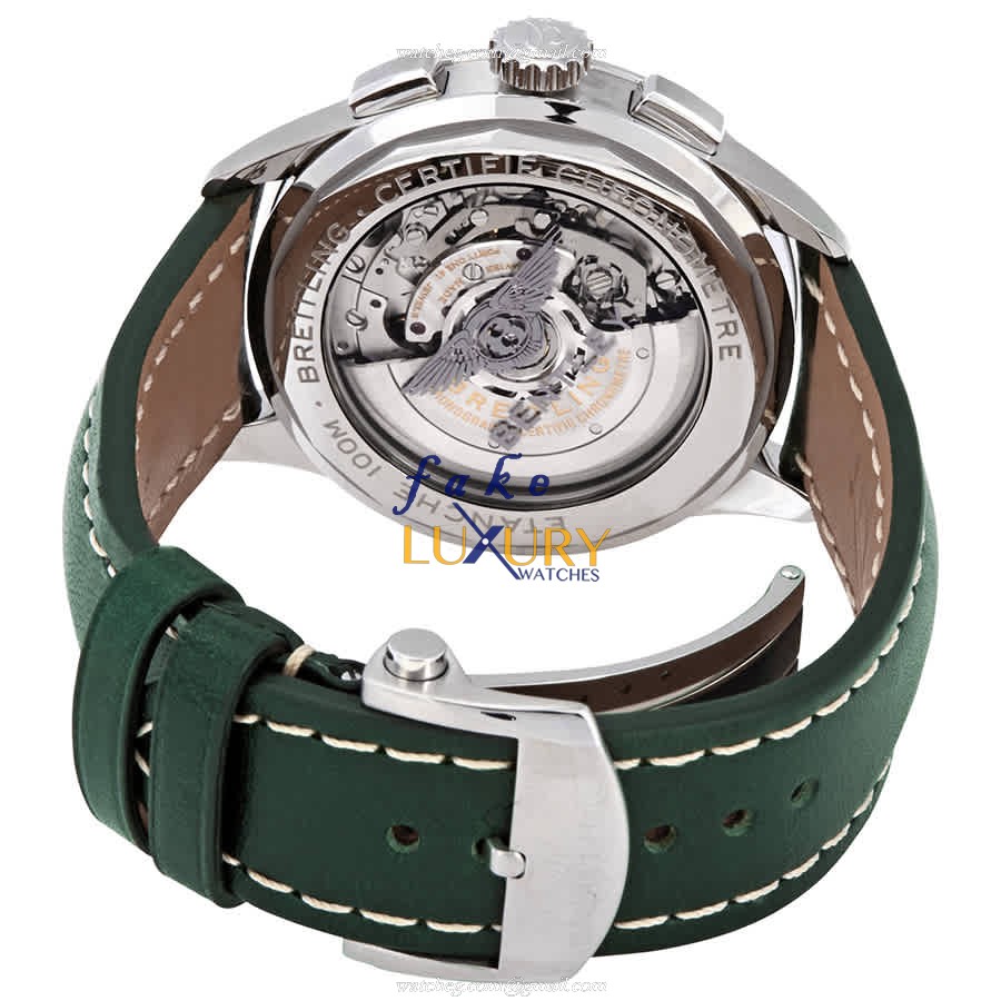 Breitling Premier Automatic Stainless Steel AB0118A11L1X1 Green Dial Leather Replica Watch - Image 3