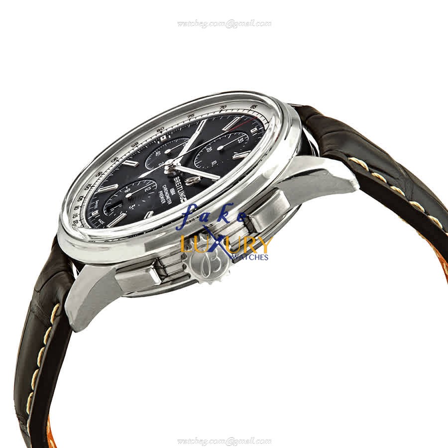 Breitling Premier A13315351B1P1 Automatic Black Dial Alligator Strap Steel Replica Watch - Image 2