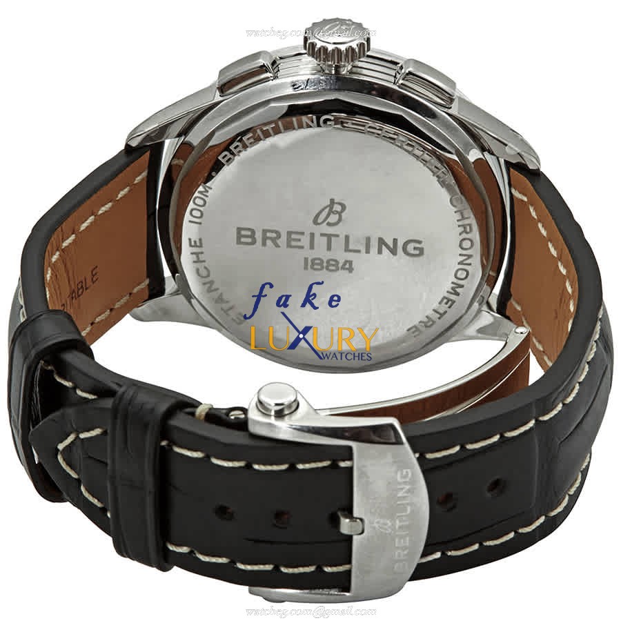 Breitling Premier A13315351B1P1 Automatic Black Dial Alligator Strap Steel Replica Watch - Image 3