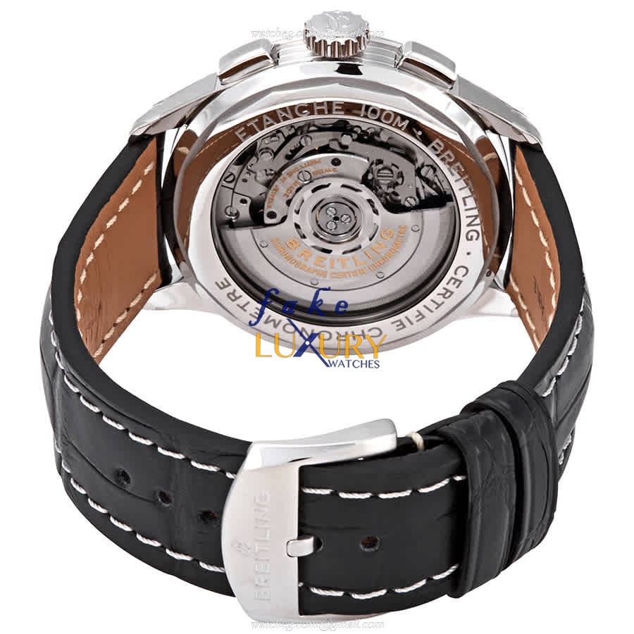 Breitling Premier AB0118221G1P2 Replica Watch, Automatic, Silver Dial, Steel Case, Alligator Strap - Image 3