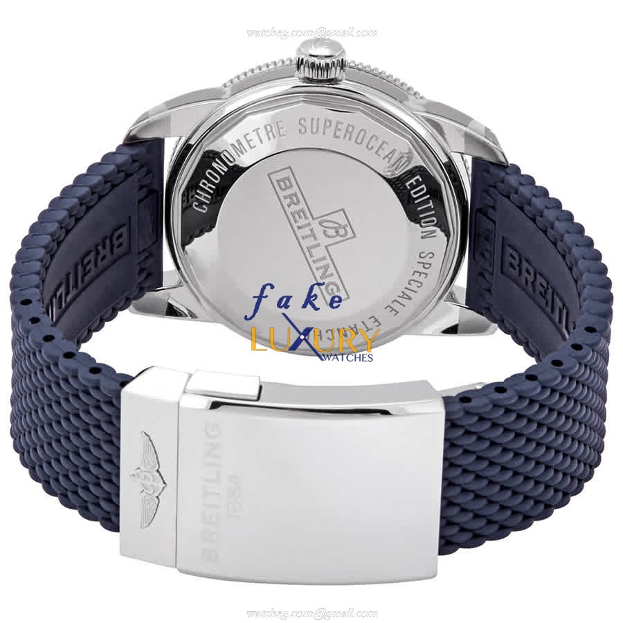 Breitling AB2010161C1S1 Superocean Replica Watch, Green Dial, Steel Case, Blue Rubber Strap - Image 3