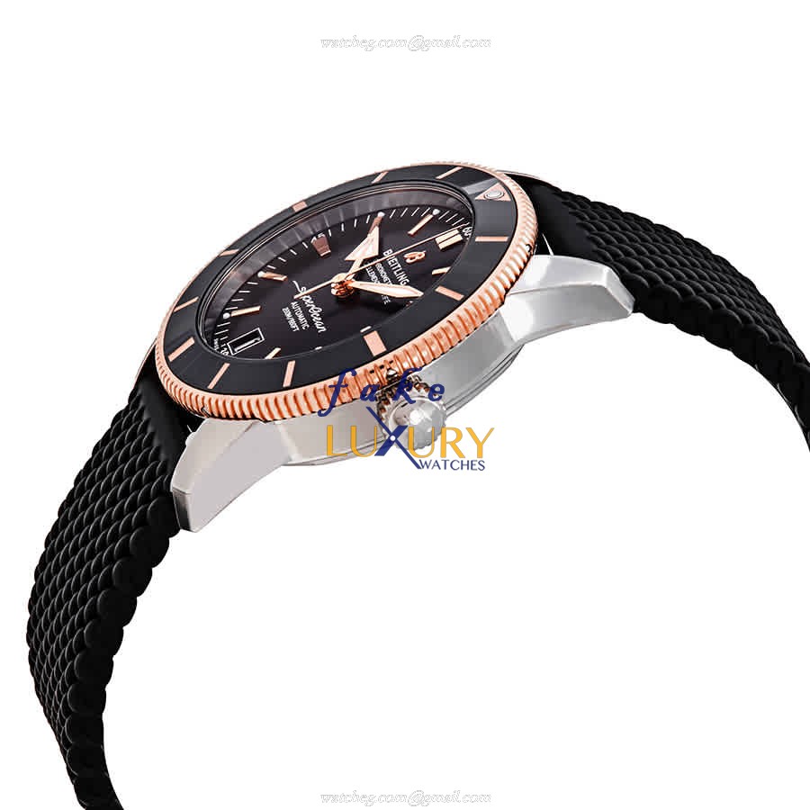 UB2010121B1S1 - Breitling Superocean Replica Watch Automatic Black Dial Rubber Strap - Image 2
