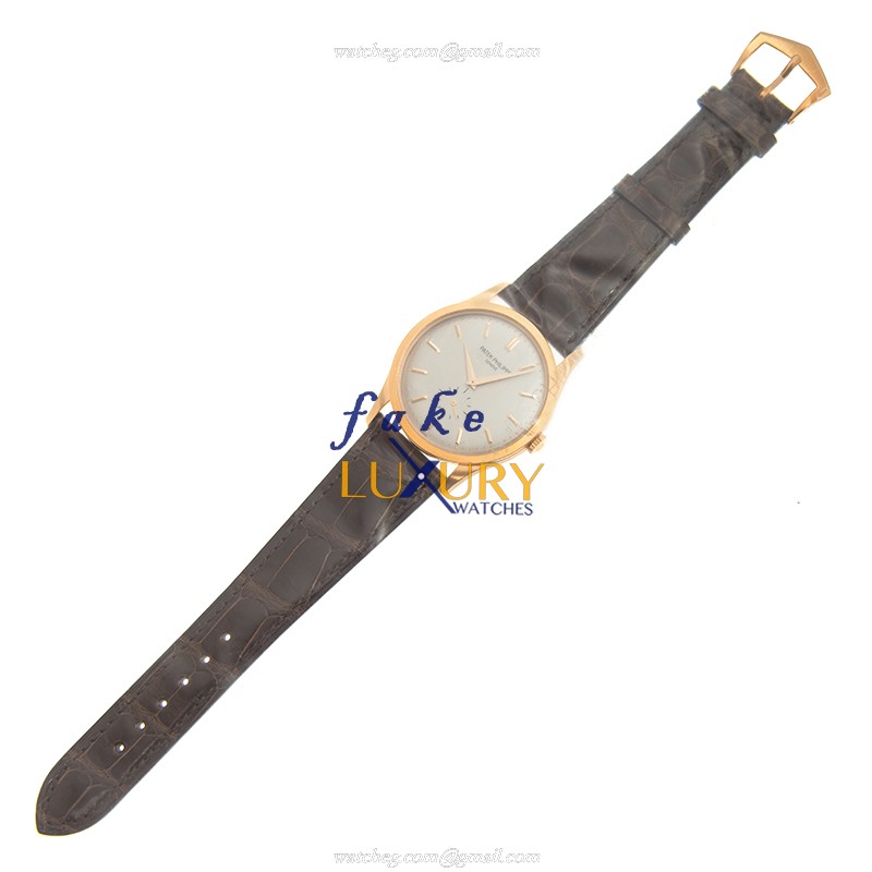 Patek Philippe 5196R-001 Calatrava Manual Wind 18kt Rose Gold White Dial Replica Watch - Image 2