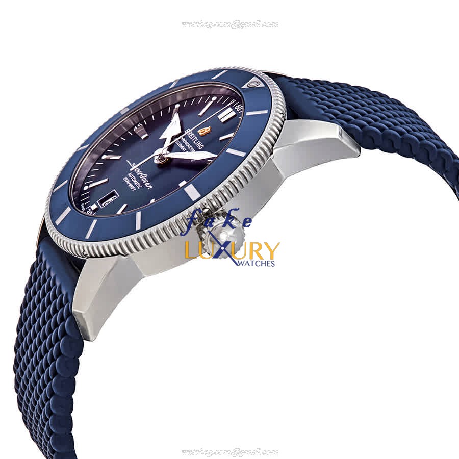 Breitling AB2020161C1S1 Superocean Replica Watch, Blue Dial, Steel Case, Rubber Strap - Image 2