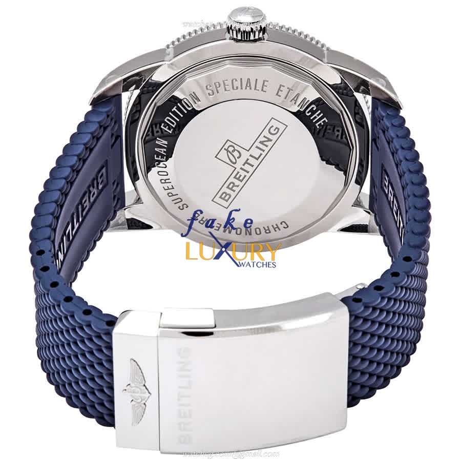 Breitling AB2020161C1S1 Superocean Replica Watch, Blue Dial, Steel Case, Rubber Strap - Image 3