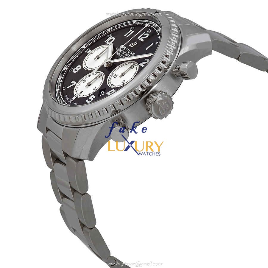 Breitling AVIATOR 8 AB0117131B1A1 Replica Watch with Black Dial on Silver Steel - Image 2