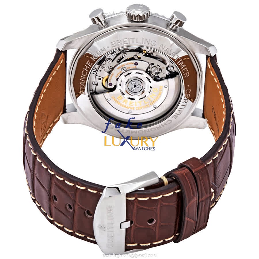 Breitling AVIATOR 8 AB0117131C1P2 Replica Watch With Blue Dial, Brown Alligator Strap, Automatic - Image 3