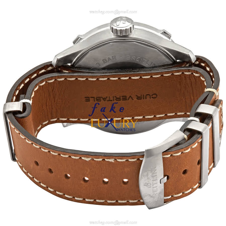 Breitling AVIATOR 8 AB2040101B1X1 Replica Watch, Automatic, Black Dial, Brown Cowhide Strap - Image 3