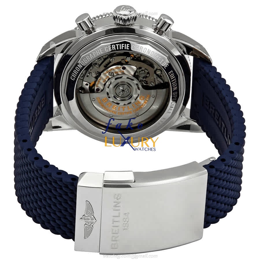 Breitling AB0162161C1S1 Superocean Heritage Replica Watch, Blue Dial, Steel Case, Rubber Strap - Image 3