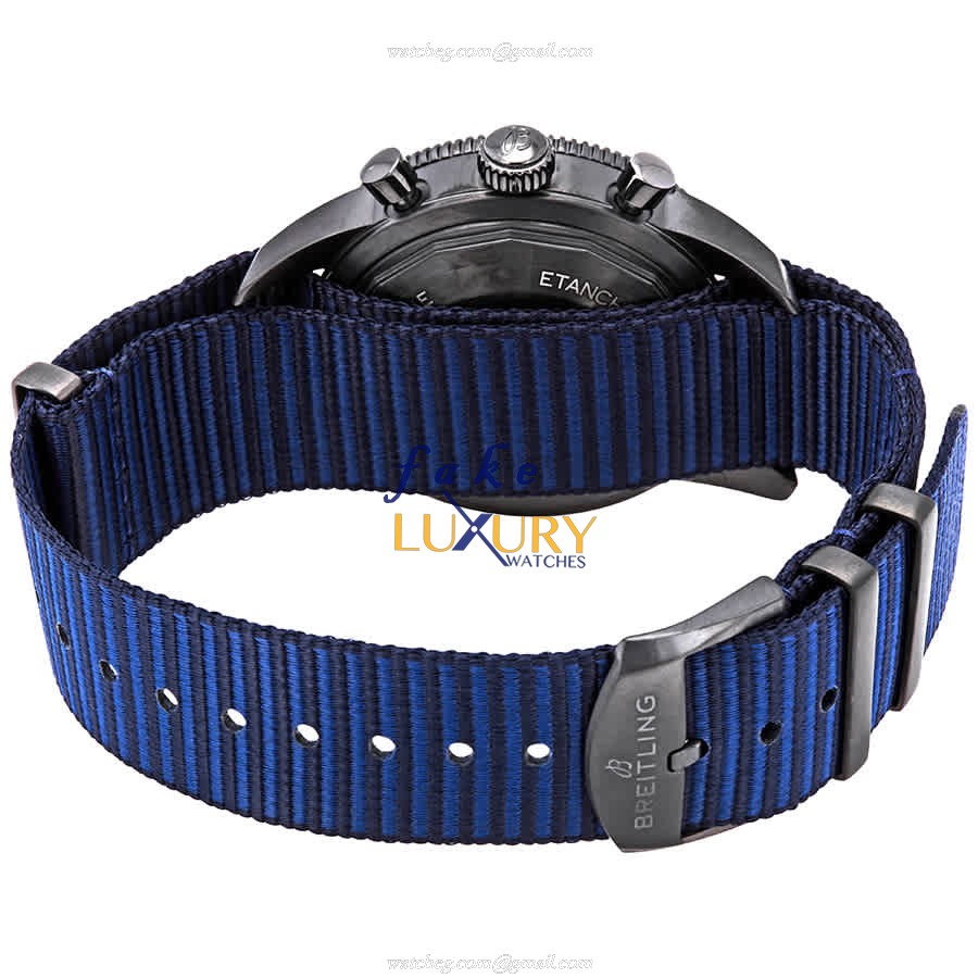 Breitling M133132A1C1W1 Superocean Heritage Replica Watch, Blue Dial, Steel Case, Canvas Strap - Image 3