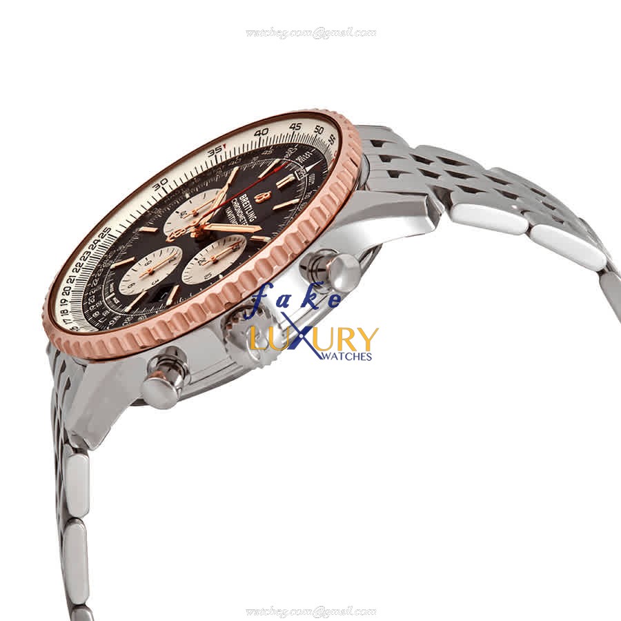 Breitling UB0127211B1A1 Navitimer 1 Replica Watch, Black Dial, Steel Bracelet, Automatic - Image 2