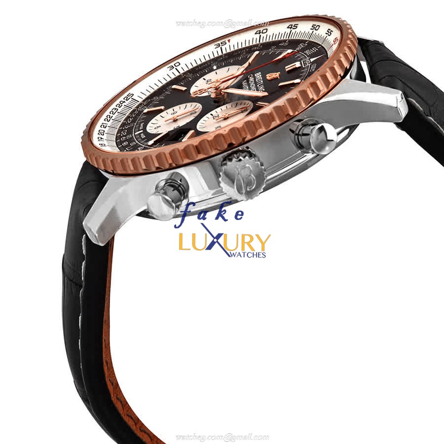 Breitling UB0127211B1P1 Navitimer 1 Replica Watch, Automatic, Black Dial, Steel Case, Alligator - Image 2