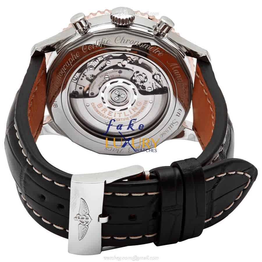 Breitling UB0127211B1P1 Navitimer 1 Replica Watch, Automatic, Black Dial, Steel Case, Alligator - Image 3