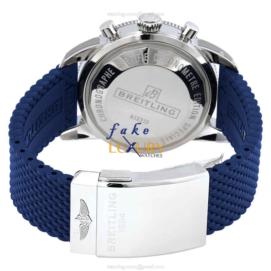 Breitling A13313161C1S1 Superocean Heritage Replica Watch, Automatic, Blue Dial, Steel Case, Rubber - Image 3