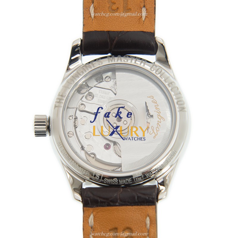 Longines L2.128.4.78.3 Master Replica Watch Automatic Silver Dial Steel Case Alligator Strap - Image 3