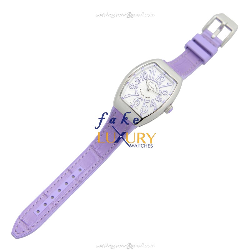 Franck Muller V 32 QZ AC.VL VANGUARD Quartz Silver Dial Purple Leather | 15202ST.OO.1240ST.01 - Image 2