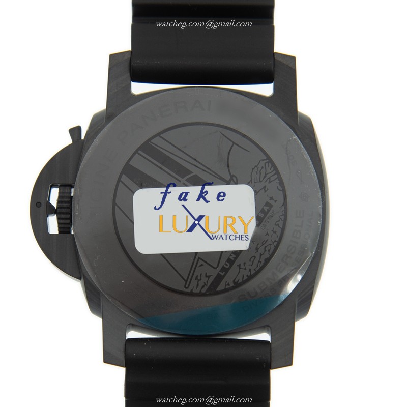 Panerai PAM01039 Replica Watch Automatic Carbon Fiber Black Dial Rubber Strap - Image 3