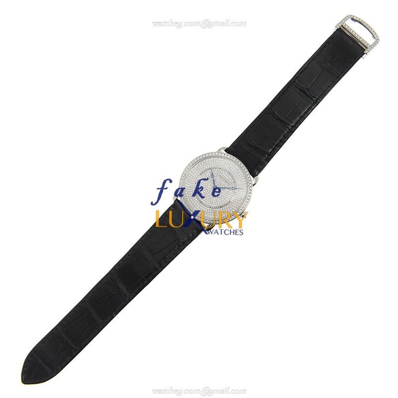Cartier WR007007 RONDE LOUIS CARTIER - Manual Wind - 18kt White Gold - Diamond Replica Watch - Image 2