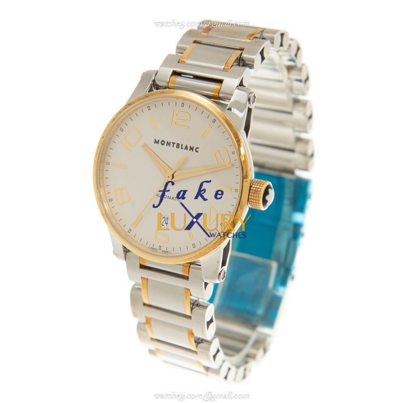 Mont Blanc Timewalker 106502 - Replica Watch - Automatic - Steel Case - White Dial - Silver Strap - Image 3