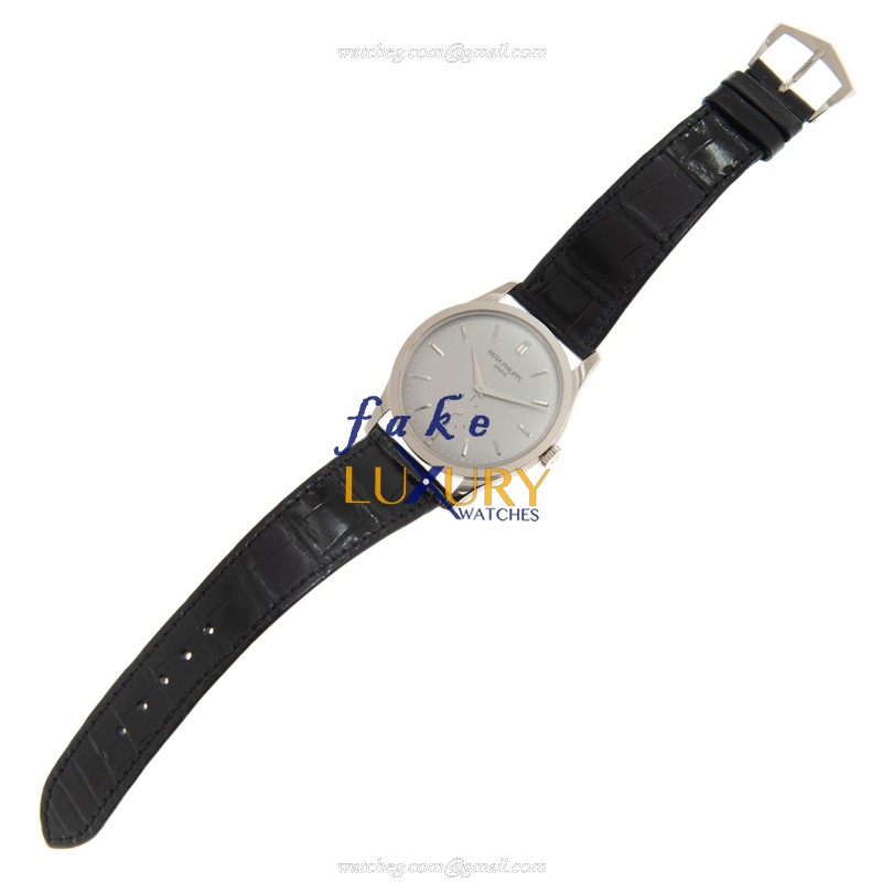 Patek Philippe Calatrava 5196G-001 Manual Wind 18kt White Gold Gray Dial Replica Watch - Image 2