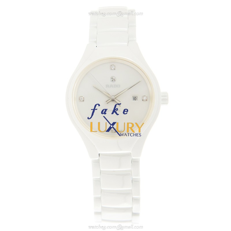 Rado TRUE Automatic Ceramic R27244712 White Dial Ladies Replica Watch - Image 2