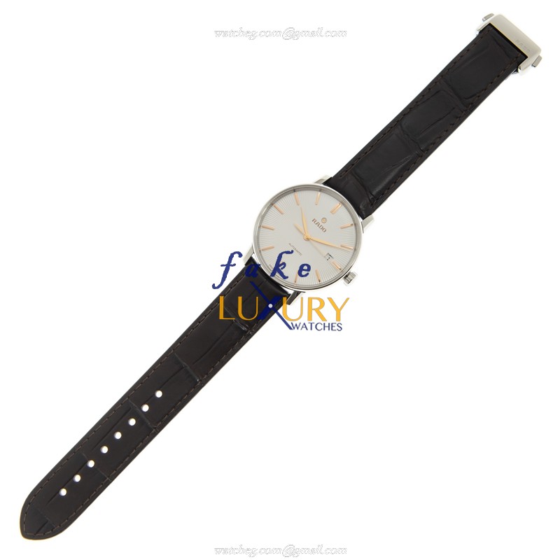 Rado COUPOLE CLASSIC R22860025 | Automatic | White Dial | Leather Strap | Steel | Replica Watch - Image 2