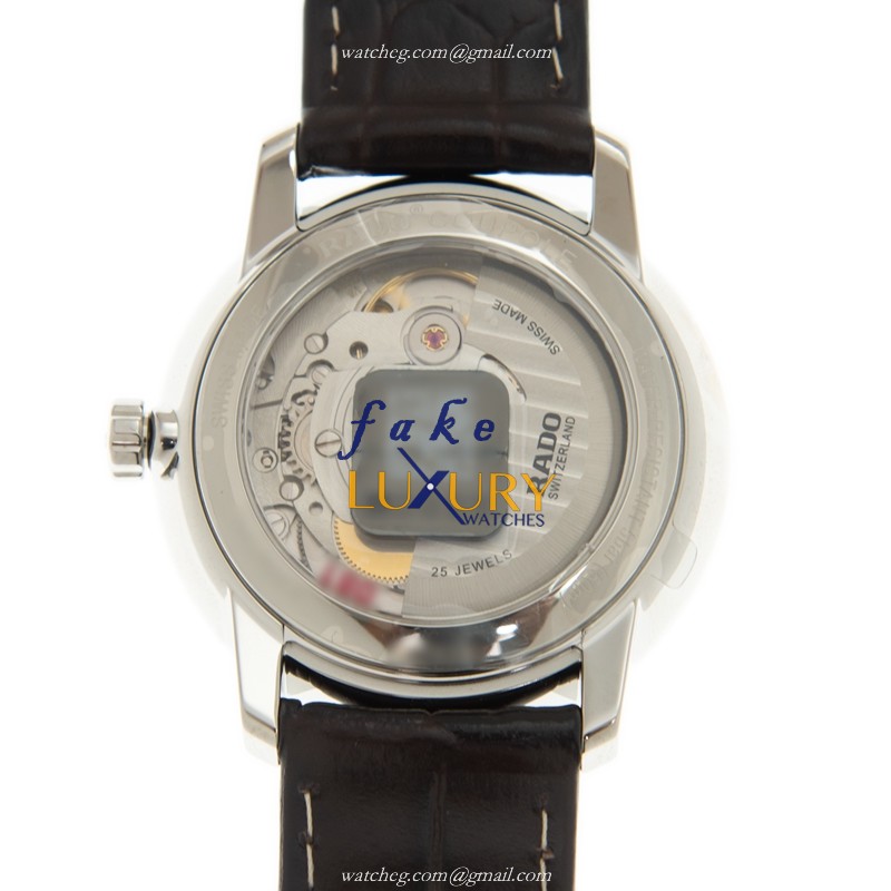 Rado COUPOLE CLASSIC R22860025 | Automatic | White Dial | Leather Strap | Steel | Replica Watch - Image 3