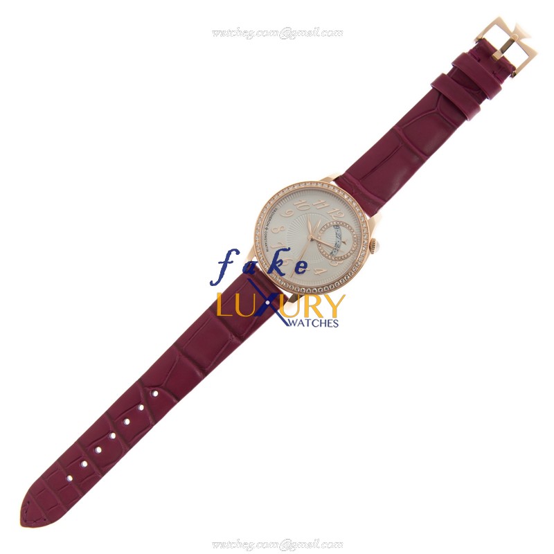 Vacheron Constantin 4605F/000R-B496 Egerie Replica Watch, 35mm Rose Gold & Diamonds Case, Silver - Image 2