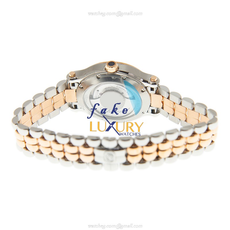 Chopard 278602-6002 HAPPY SPORT AUTO 18kt Rose Gold Steel Case - White Dial Replica Watch - Image 4